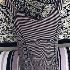 Lulu lemon black & white striped yoga top. Small